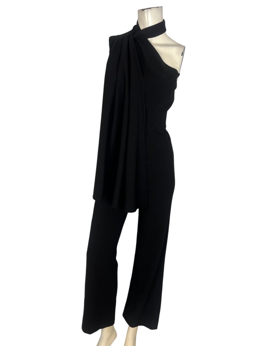 Black Halo Eve by Laurel Berman abby black twist front jumpsuit size 0