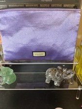 Gucci Purple Shimmer Zip Pouch/Trousse/Makeup Bag-L 9in H About 6 1/2in-NEW