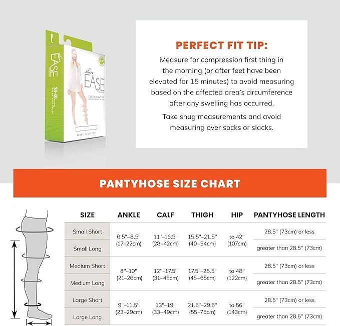 Pantimedias de apoyo para mujer Sheer Ease - Medias de compresión firmes de 30-40 mmHg (nat Foto 2 de 2