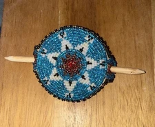 Native American Beaded Hair Barrette with stick Navajo VTG New (Not Worn)Beauty!