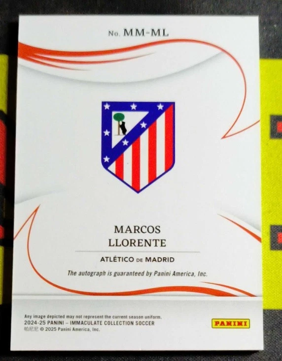 Marcos Llorente 2024-25 Panini Immaculate Collection Modern Marks Auto 20/25 - Image 2 of 2