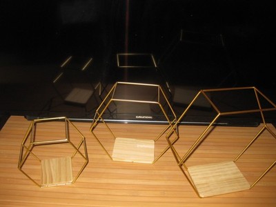 Hexagon , 3 teilig, goldfarbend, neu,Loft Wandre
