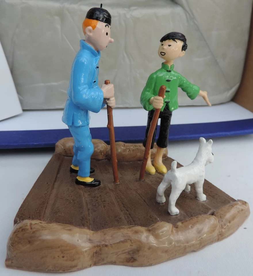 ✅ Figurine Tintin & Tchang Petit Guide Pixi & Moulinsart BD LE LOTUS BLEU Hergé - Photo 4/4