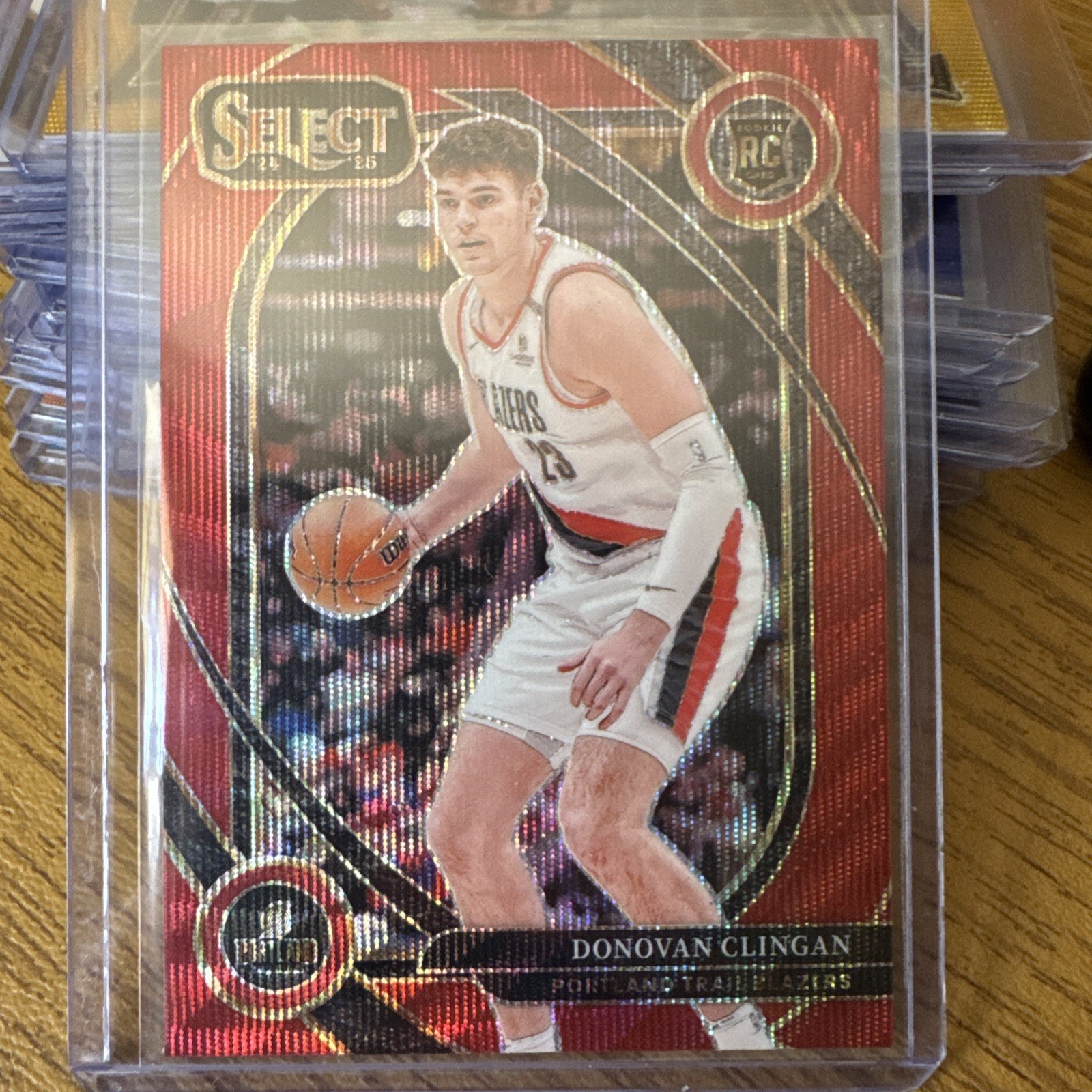2024-25 Panini Select Donovan Clingan Courtside Red Wave Trailblazers RC