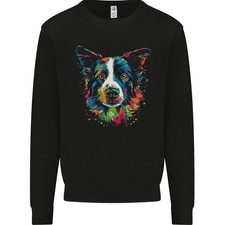 Un Colorato Border Collie Cane Felpa da Uomo Maglione