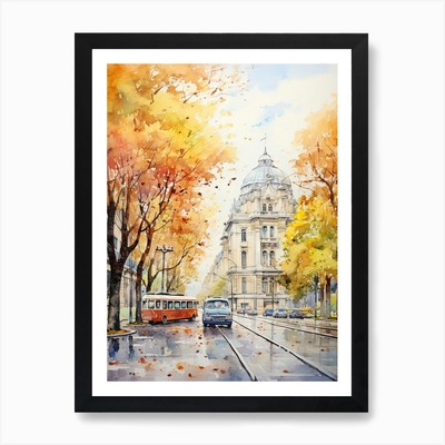 Bukarest Rumänien im Herbst Herbst, mit gerahmtem Wandbild Poster Leinwanddruck Bild