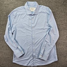 Mizzen Main Shirt Mens XXL 2XL Trim Fit Blue Performance Stretch Long Sleeve