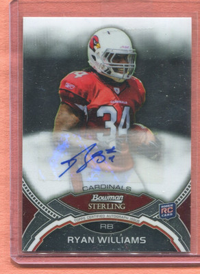 RYAN WILLIAMS ARIZONA CARDINALS VIRGINIA TECH  2011 BOWMAN STERLING AUTO #BSA-RW