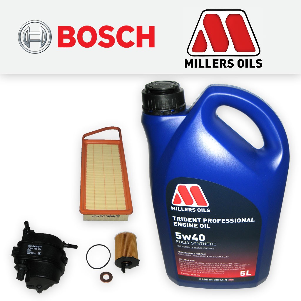 SERVICE KIT for PEUGEOT BIPPER 1.4 HDI OIL AIR FUEL FILTER +5w40 OIL (2007-2014)
