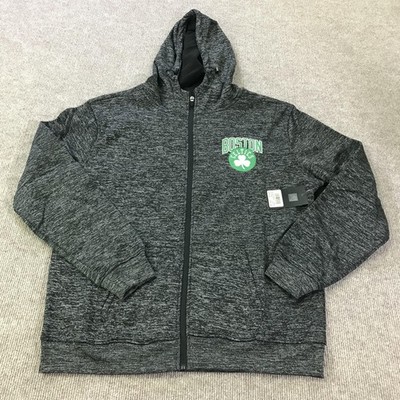 Boston Celtics Hoodie Mens Large Black NBA Basketball Full Zip Sweatshirt UNK