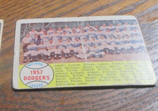1958 Topps Dodgers TEAM #71 baseball card - Marked 1st Series CheckList - Koufax