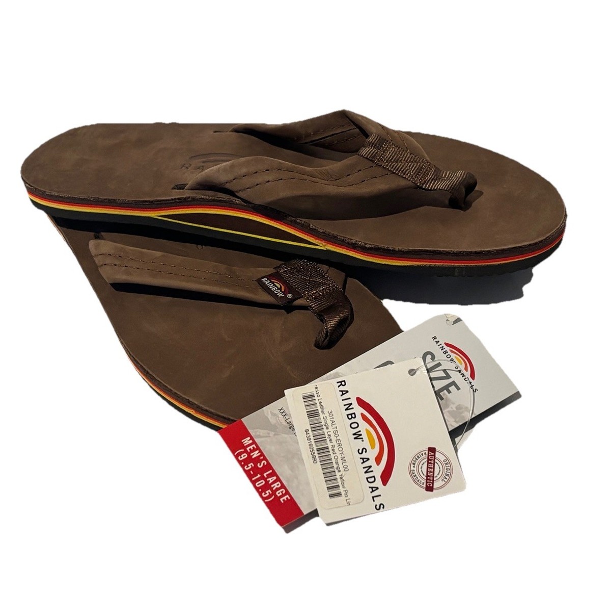 Rainbow Sandals 301ALTS Espresso Leather Single Layer Men display picture 3