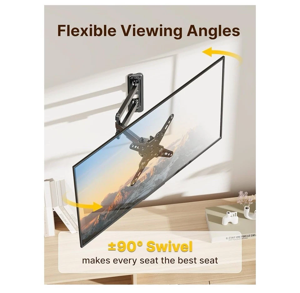 Suporte de parede Barkan 13-43 polegadas Full Motion TV, suporta 55 lb, garantia vitalícia - Imagem 4 de 4