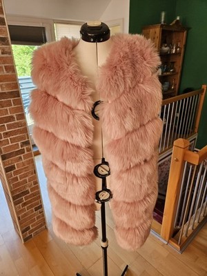 Fashionable Maxi Fellweste  44 Neu rosa