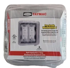TayMac Rectangle Weatherproof Electrical Box Cover Plastic 2-Gang E116141