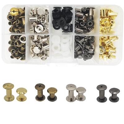 240 Stück (80 Set) Chicago Schrauben, M5X6/8mm Bindeschraube Ledernieten Set, flach