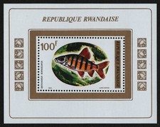 Ruanda 1973 - Mi-Nr. Block 33 A ** - MNH - Fische / Fish