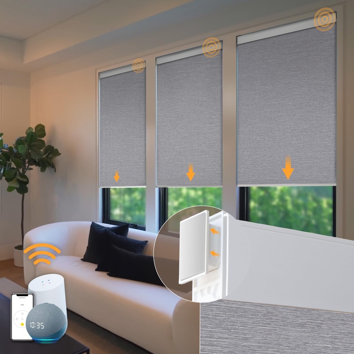 Motorized Blinds No Drill Automatic Blinds for Windows Cordless 