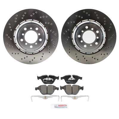 SHW Front Rotors Bosch Quietcast Ceramic Disc Brake Pad Kit For E90 E92 E93 M3