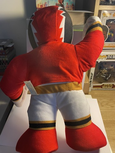 Mighty Morphin Power Rangers Plush Toy Doll Figure Mega Force Red Working GC - Picture 2 of 7