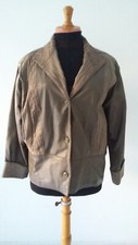 ANCIEN BLOUSON FEMME EN CUIR VERITABLE FANTAISIE COULEUR CHANVRE MARQUE FRED 42