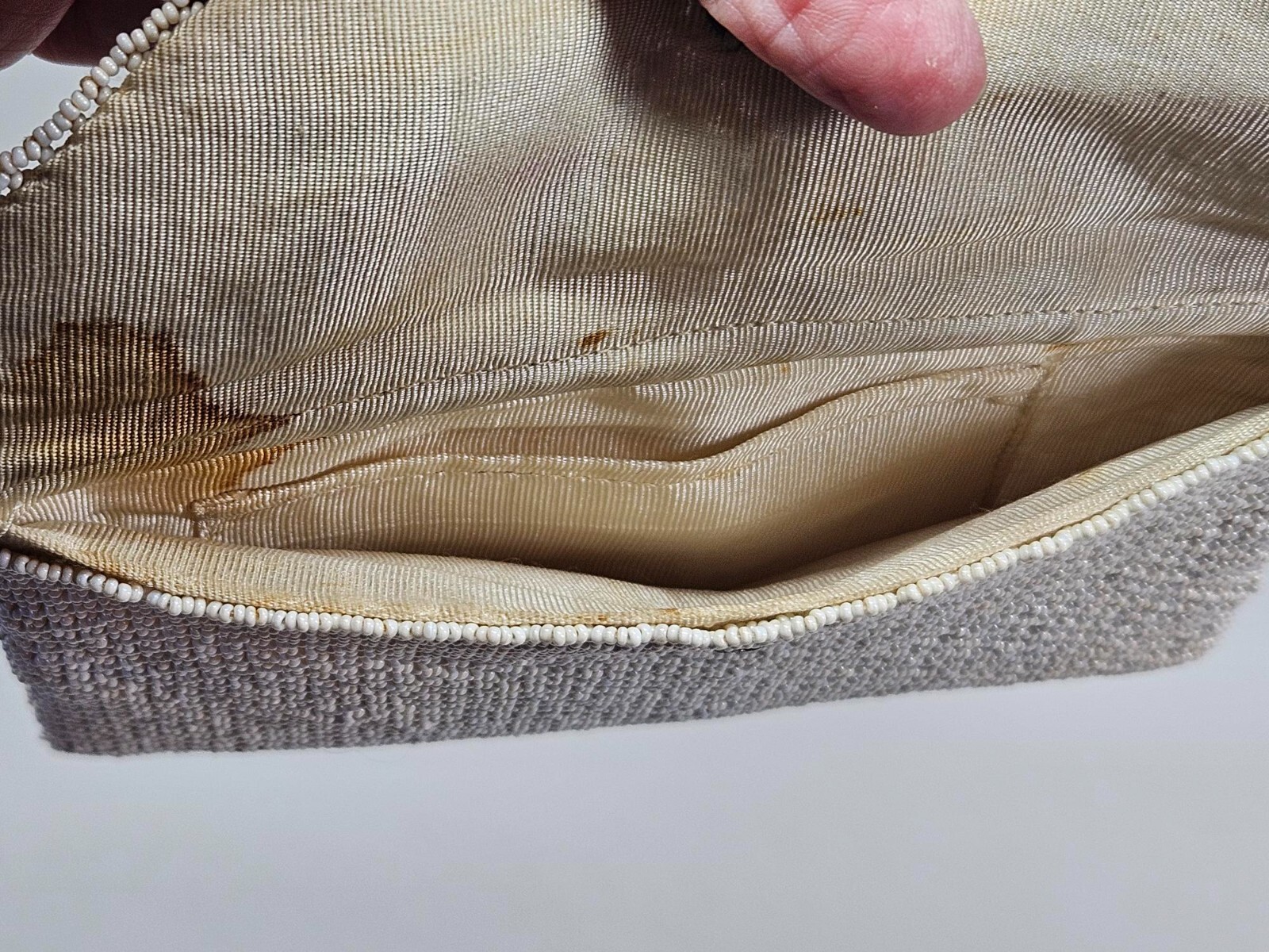 Antique Micro Beaded Small Diamond Pattern Clutch… - image 7