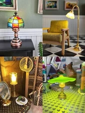 Dollhouse Miniature LED Wall Sconce Lamp dollhouse table lamp Battery switch on