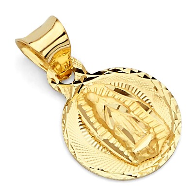 14k REAL Yellow Gold Religious Stamp Our Lady of Guadalupe Charm ...