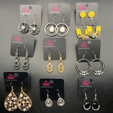 Paparazzi Earrings Lot Drop Dangle Hook Flower Boho Bamboo Faux Pearl Large Big