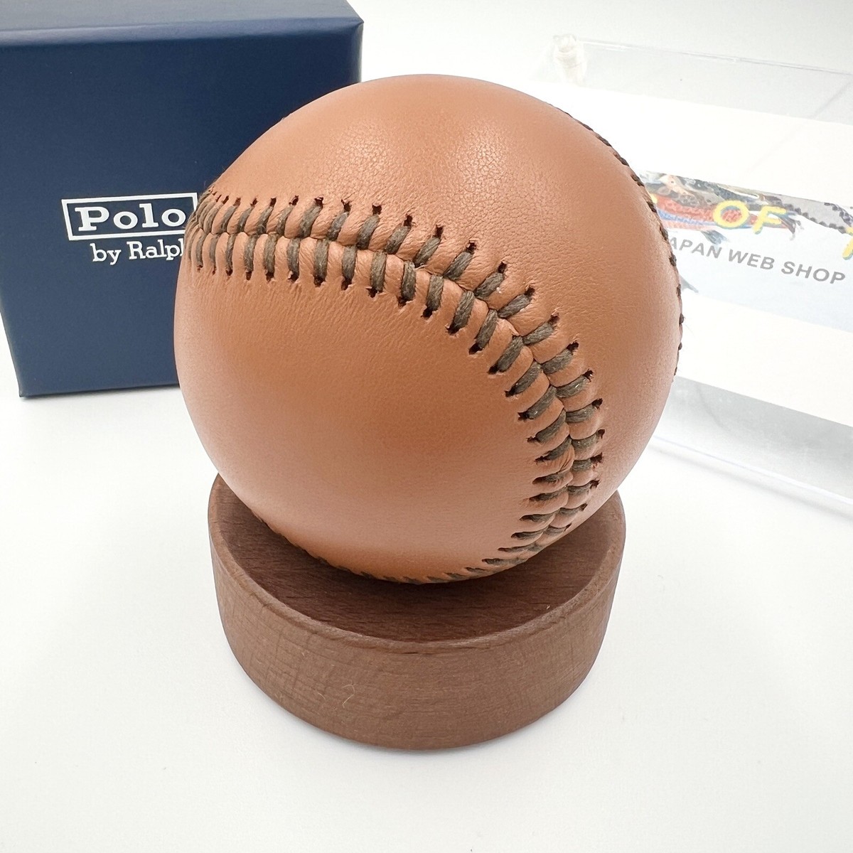 Polo Ralph Lauren Leather Baseball Ball & Stand Purchase Benefit