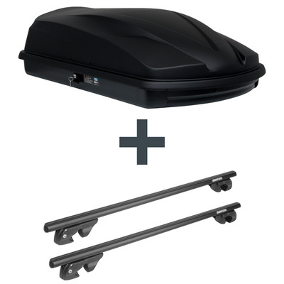 Dachbox LEVUP Cube + Dachträger Menabo Sherman für Peugeot Partner Typ 5 / G