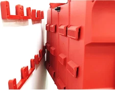 Wall Mount Hanger for Milwaukee Packout Storage - Mounting Cleats (Red/Blk)