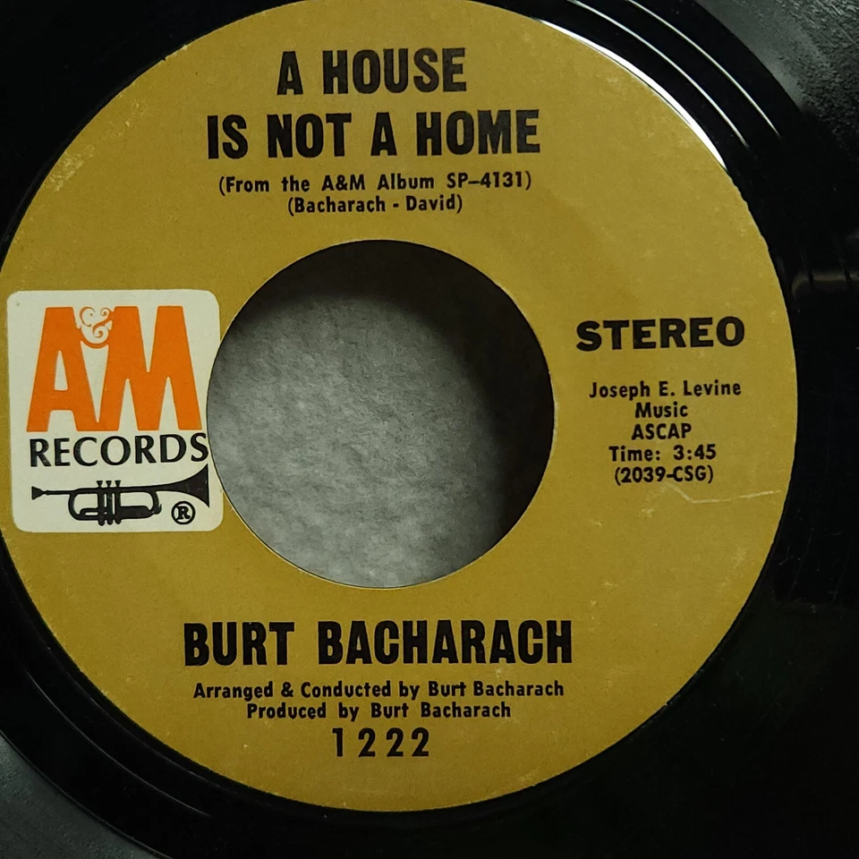 Burt Bacharach A House Is Not A Home Any Day Now 45 rpm 1970 - Image 2 of 4
