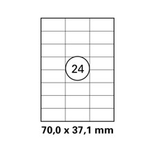 50 arkuszy etykiet do drukarek 70 x 37,1 mm DIN A4 (1200 szt.) laserowa etykieta do kopiowania