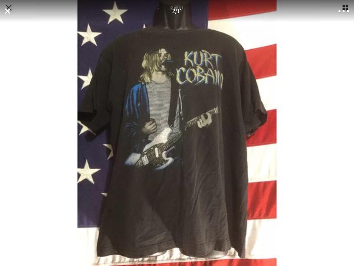 VINTAGE ￼ Kurt Cobain/NIRVANA GRUNGE-1994 -SHIRT SIZE LARGE | eBay