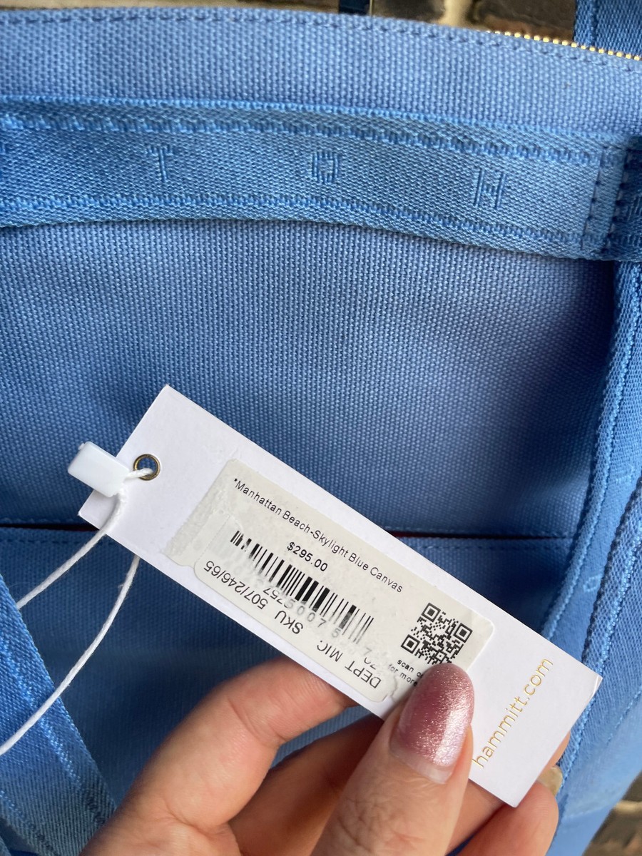 Hammitt Manhattan Beach Skylight Blue Canvas & Leather Zip  display picture 3