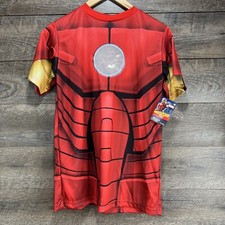 Marvel Iron Man Costume T-shirt Child Size L/XL Fits Up To Size 16 NWT Free Ship