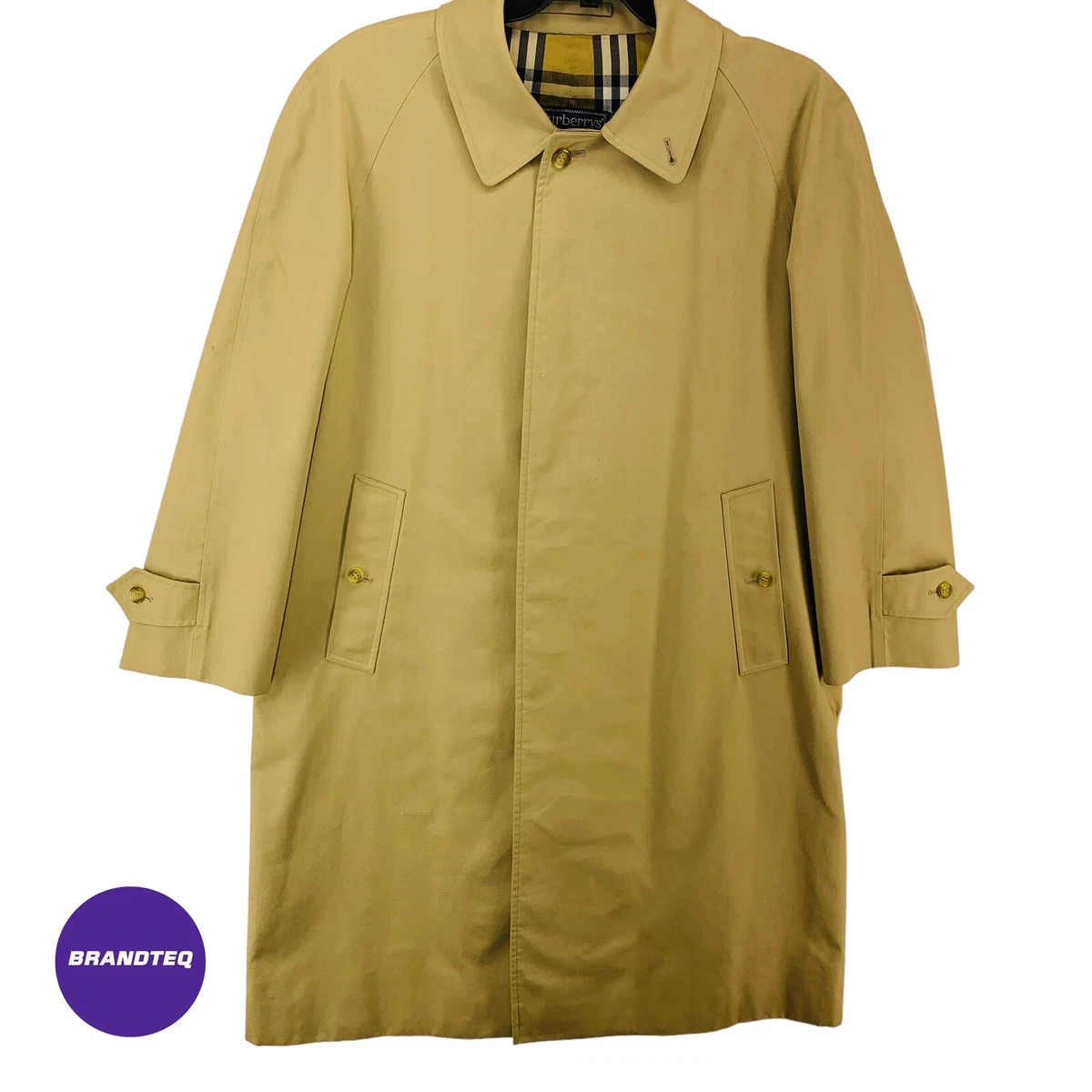 Vintage Burberrys Men's Camden Heritage Car Trench Coat Size 40 Short Nova Biege
