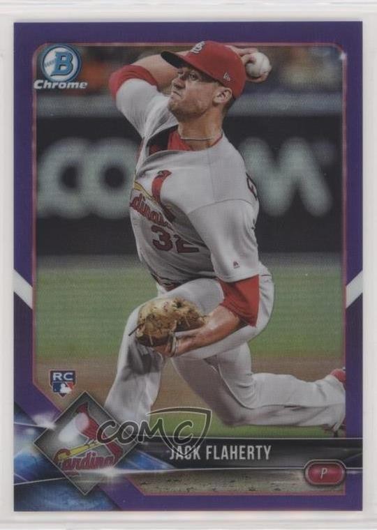 2018 Bowman Chrome Purple Refractor 132/250 Jack Flaherty #72 Rookie RC 4l3
