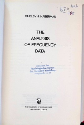 Analysis of Frequency Data Haberman, Shelby J.: