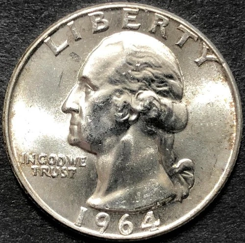 UNC 1964-D SILVER WASHINGTON QUARTER COIN UNCIRCULATED