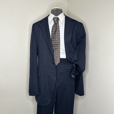 Mens Suit 41L 32x32 2 Piece Navy Large Western Cowboy Blazer Sport Coat Jacket *