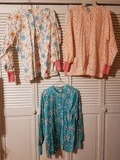 UA Scrubs Size Small Scrub Jackets Tops Snap Front Cotton Floral Prints Set Of 3