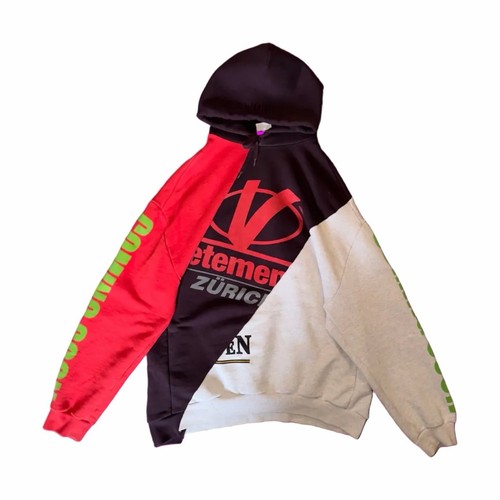 VETEMENTS SS18 ZURICH CUTUP HOODIE