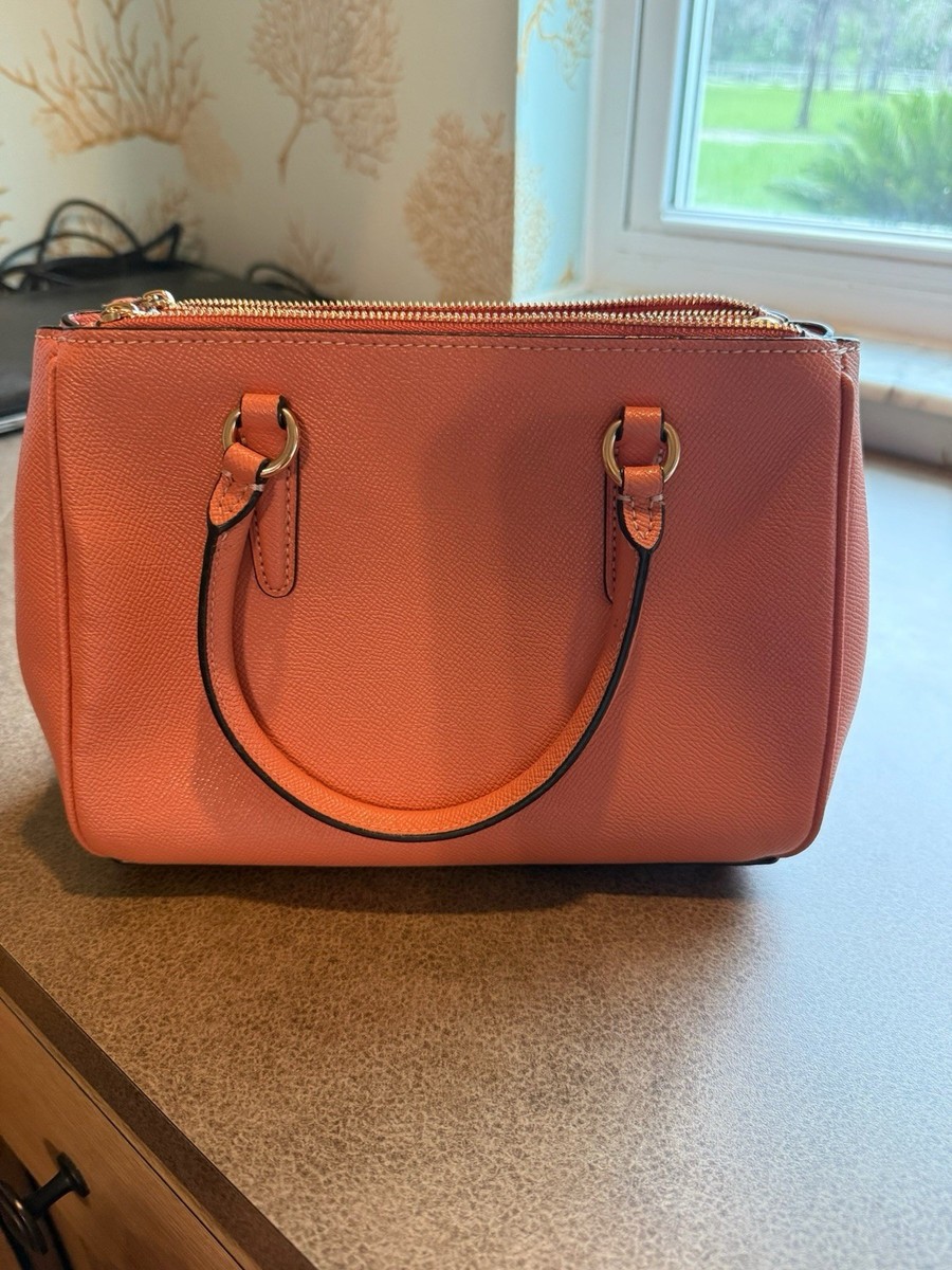Coach Surrey Pink Mini Carryall Satchel Purse with gold-tone hardware View 5