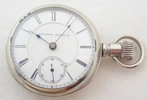 ANTIQUE 18s ILLINOIS GRADE 100 15 JEWEL JEWELERS CASED POCKET WATCH PARTS