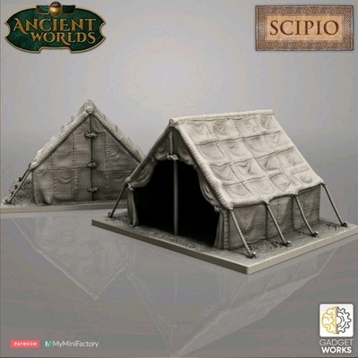 54mm Roman Legion Tents Set - Wagon Tabletop Gaming Miniaturen