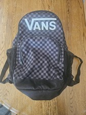 Vans Alumni Pack Black/Purple Checker Laptop Unisex Backpack Used
