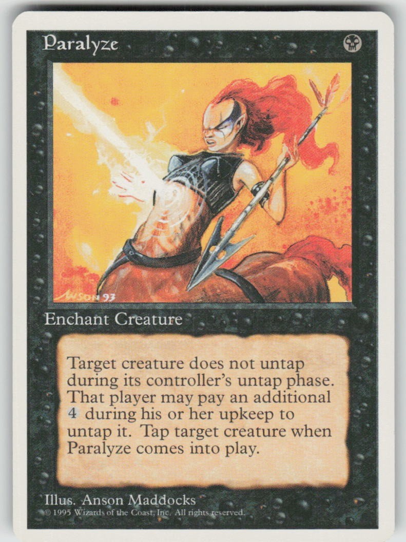 Paralyze Fourth Edition Magic: The Gathering TCG Lightly Played