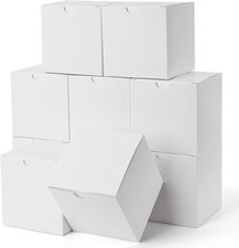 50PCS Gift Boxes, 4 Inches White Kraft Paper Favor Boxes for Wedding Bridal Show